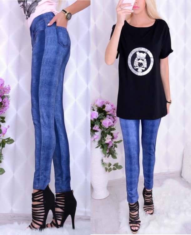 NOWOŚĆ legginsy jak spodnie jeansowe P412a