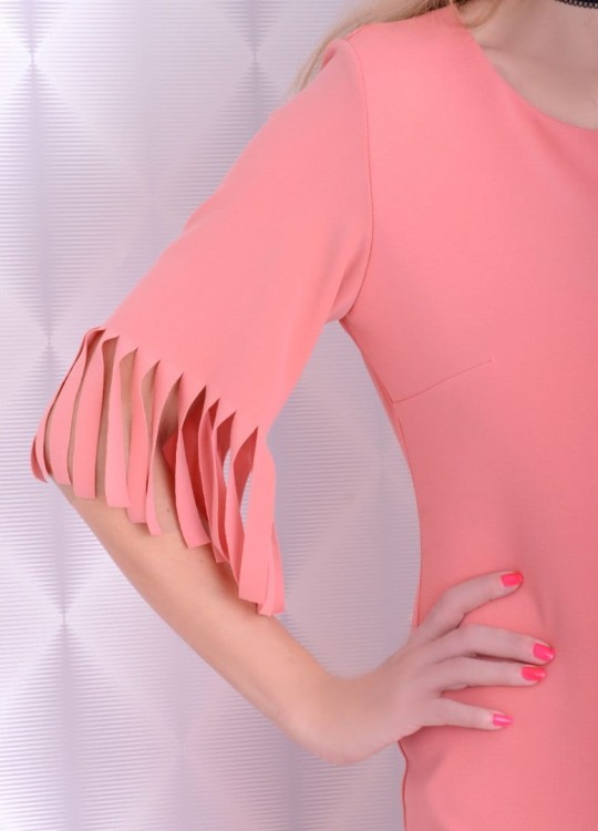 Modna sukienka latino morelowa P208