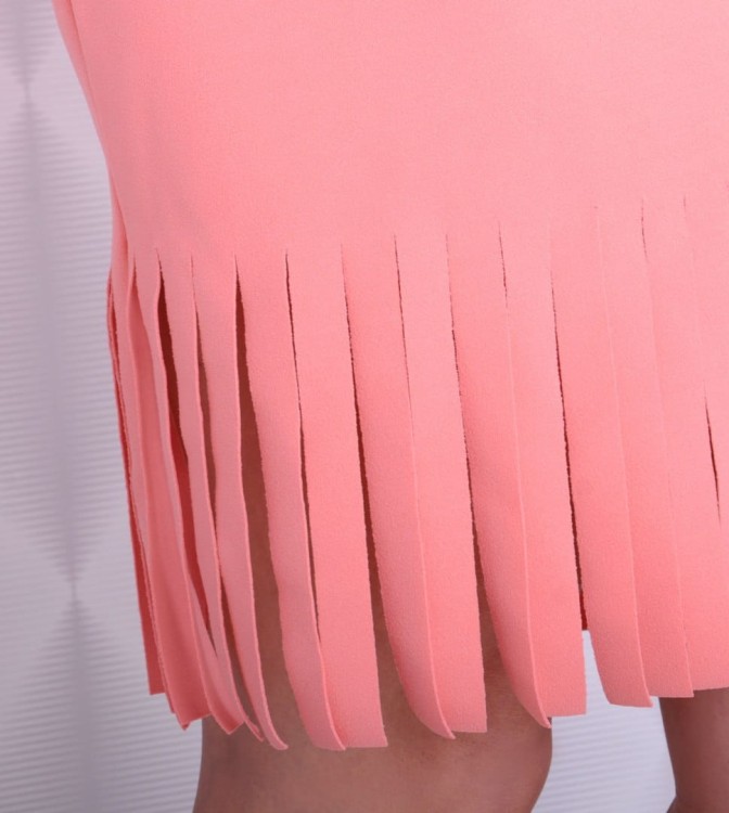 Modna sukienka latino morelowa P208