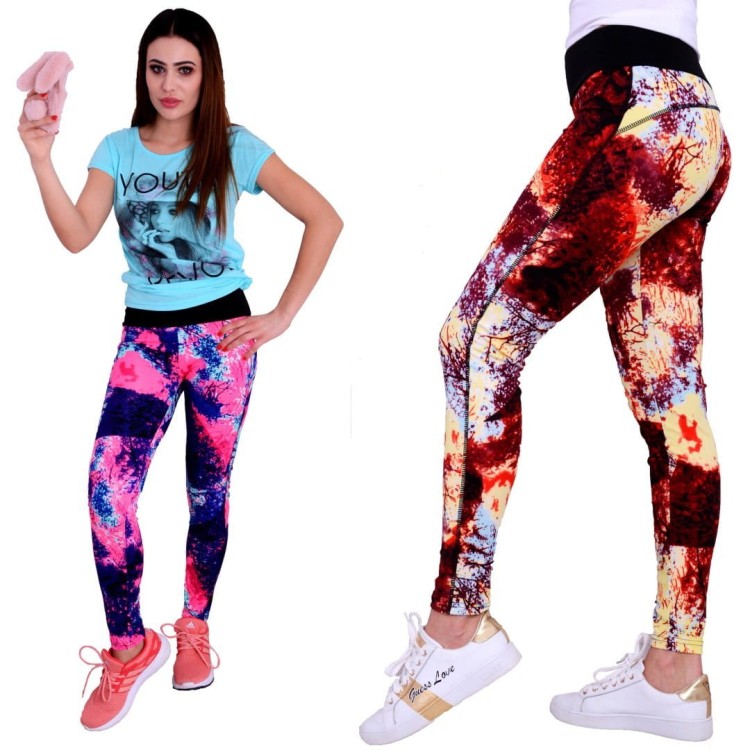 Neonowe legginsy FITNESS PUSH UP P409