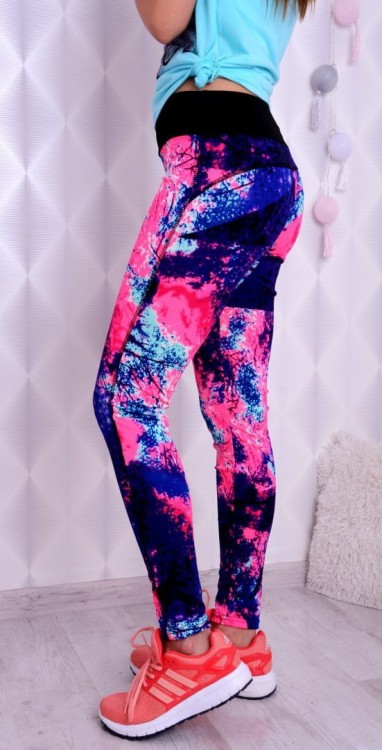 Neonowe legginsy FITNESS PUSH UP P409