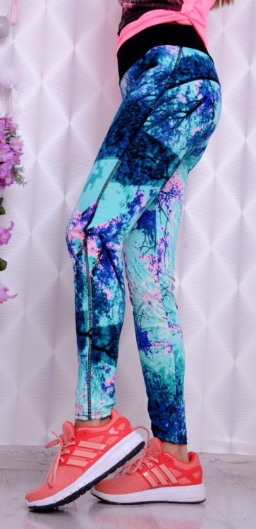 Neonowe legginsy FITNESS PUSH UP P409