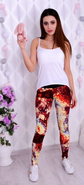 Neonowe legginsy FITNESS PUSH UP P409