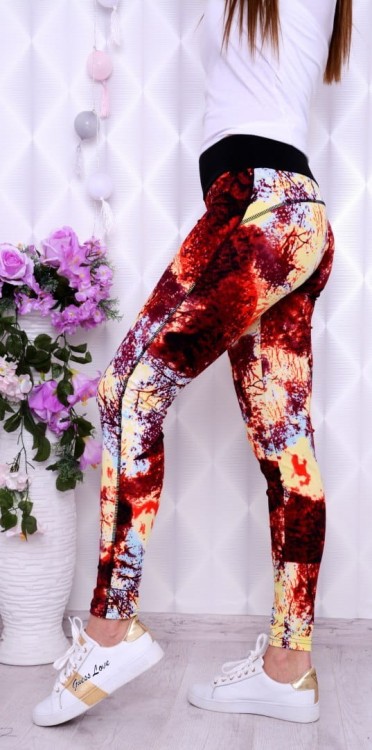 Neonowe legginsy FITNESS PUSH UP P409