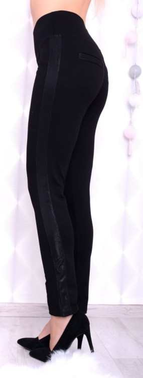 Spodnie z wysokim stanem i mieniącym się lampasem P323