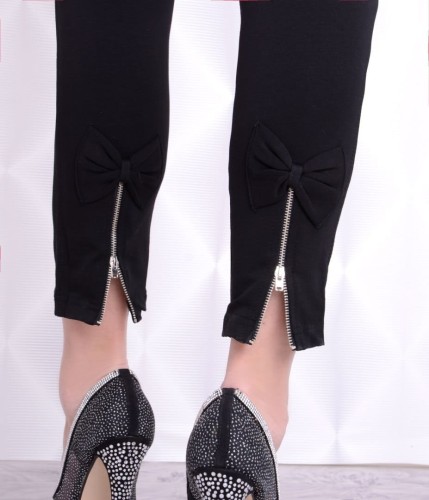 MODNE SPODNIE CZARNE KOKARDKI TYŁ ZAMEK 334