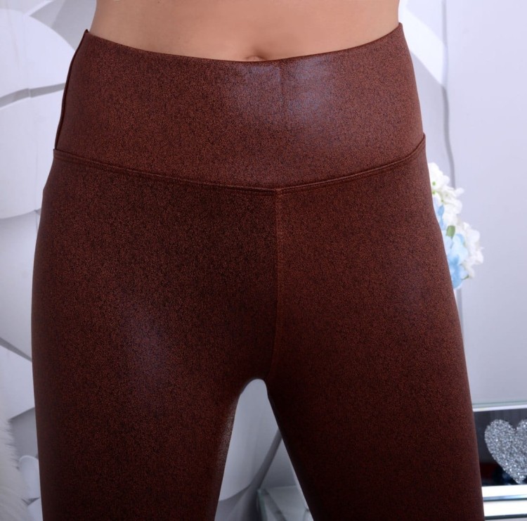 Modne legginsy polarowe lateksowe P403