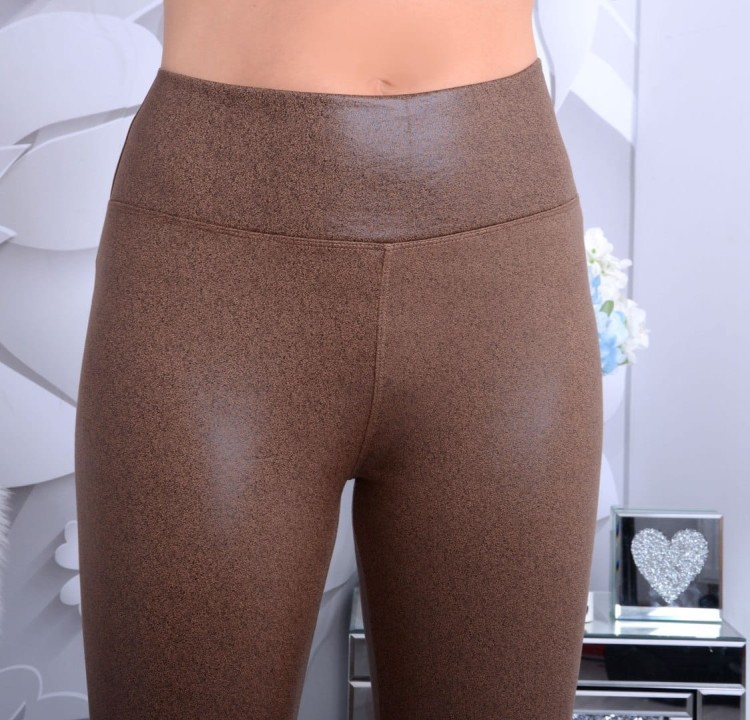 Modne legginsy polarowe lateksowe P403
