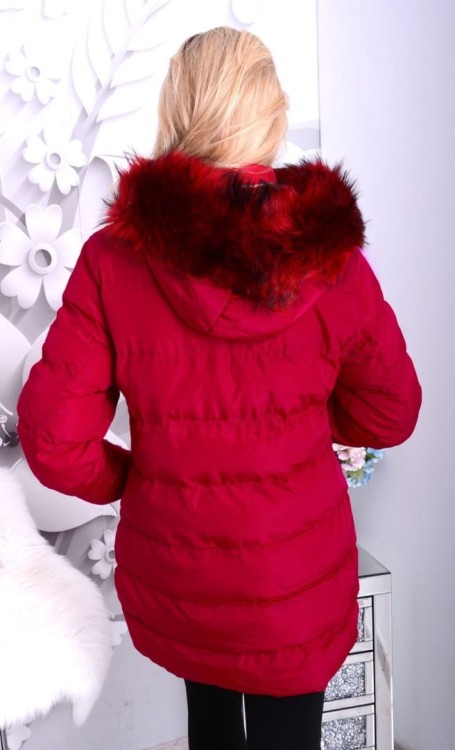 NOWOŚĆ! Modna zimowa kurtka pikowana z kapturem MIŚ P728