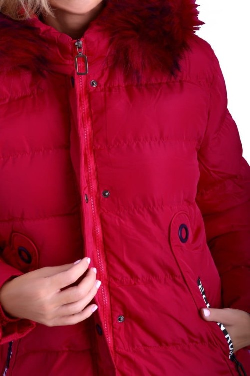 NOWOŚĆ! Modna zimowa kurtka pikowana z kapturem MIŚ P728