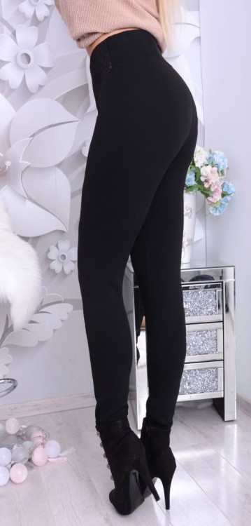 NOWOŚĆ! Ocieplane misiem futerkiem legginsy z wyszczuplającym pasem P402