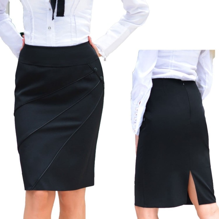 Spódnica midi z podszewką do biura elegant P122