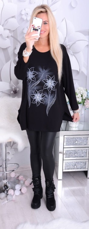 NOWOŚĆ! TUNIKA OVERSIZE Z DŻECIKAMI P626A