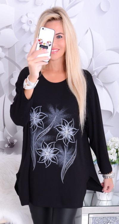 NOWOŚĆ! TUNIKA OVERSIZE Z DŻECIKAMI P626A