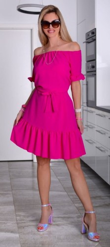 Modna sukienka hiszpanka w fuksji P232C
