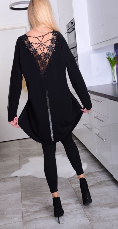 NOWOŚĆ! Modna tunika z sexy plecami haftowanymi P686S