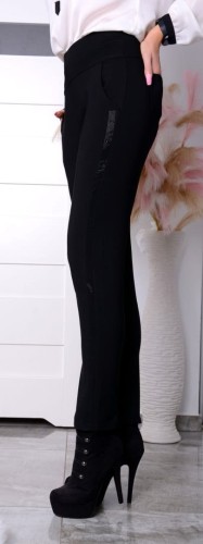 NOWOŚĆ Ocieplane spodnie z cudnym lampasem po boku P370P