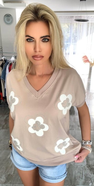 Bluzka myszka kwiatek FB30