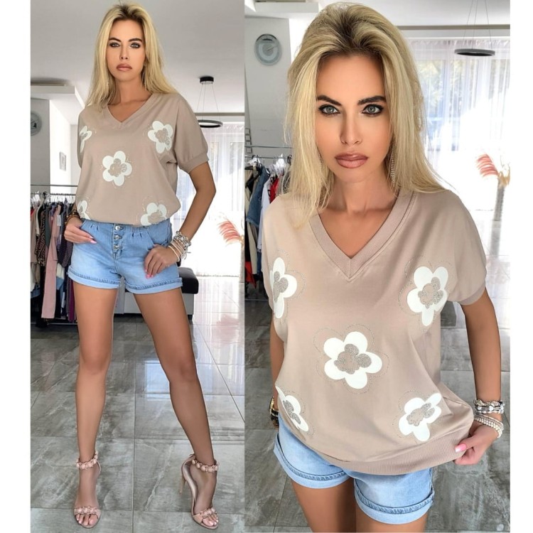 Bluzka myszka kwiatek FB30