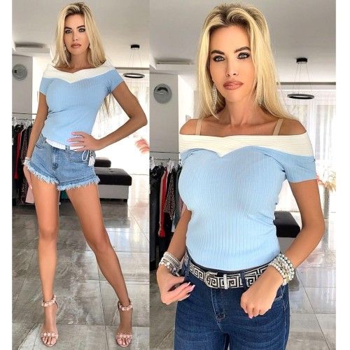 Bluzka dekolt na ramiana FB31