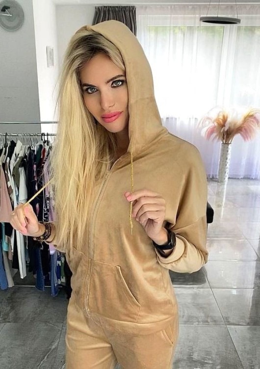 Welurowy dres damski DUŻY FB35A