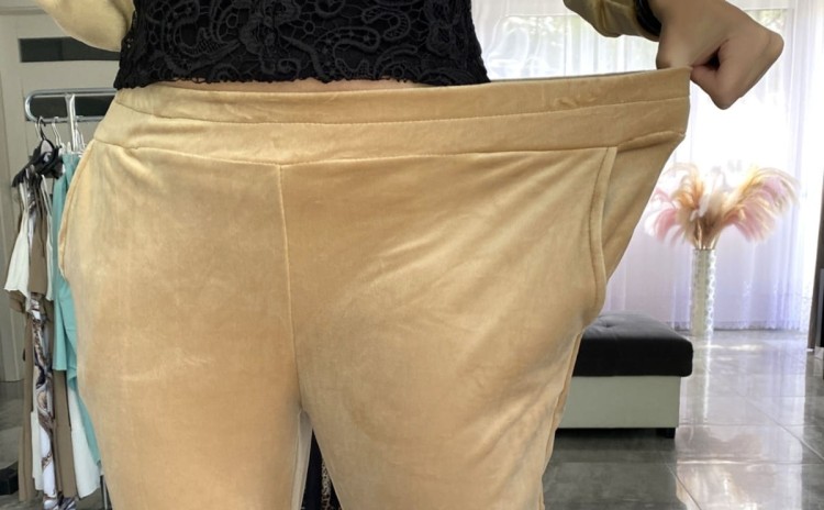 Welurowy dres damski DUŻY FB35A