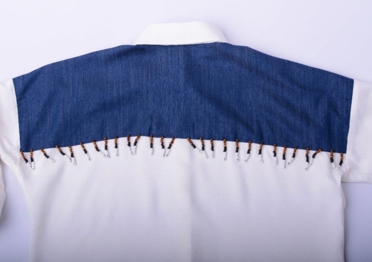 Stylowa koszula z perełkami P671