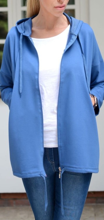Rozpinana bluza na solidny suwak z kapturem P716