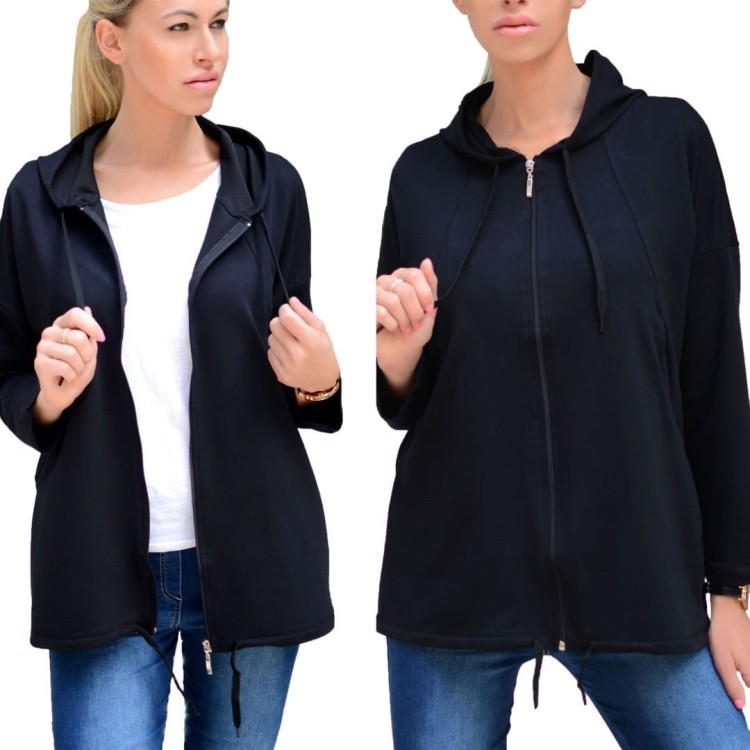 Rozpinana bluza na solidny suwak z kapturem P716