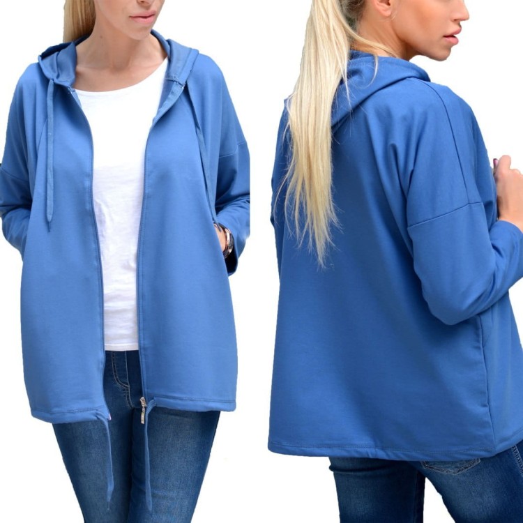 Rozpinana bluza na solidny suwak z kapturem P716