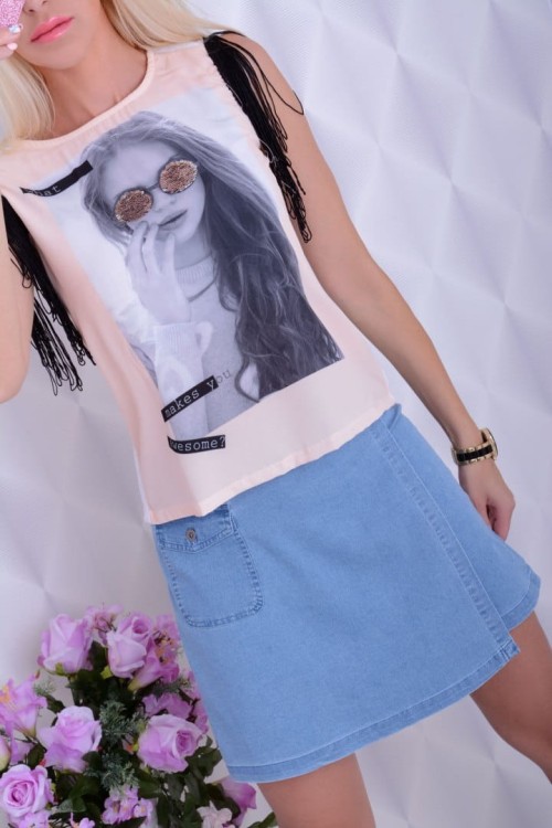 Modna markowa bluzka STRADIVARIUS ze stylowymi rękawkami P692