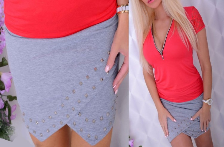 Modna mini spódnica dresowa P126