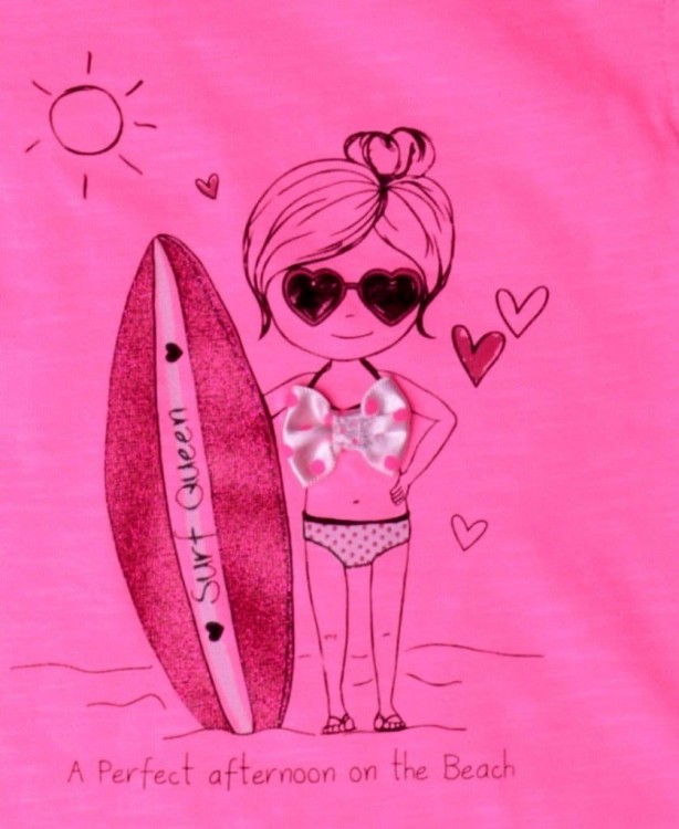 NEON RÓŻOWA BLUZECZKA C&A SURF QUEEN P950 r.98
