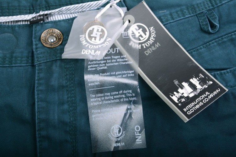 MĘSKIE SPODNIE JEANSY CIEMNE ZIELONE TOM TOMPSON P399