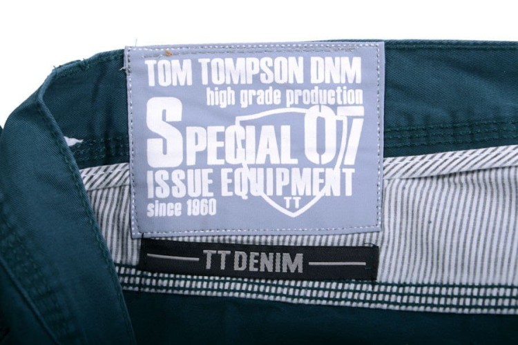 MĘSKIE SPODNIE JEANSY CIEMNE ZIELONE TOM TOMPSON P399