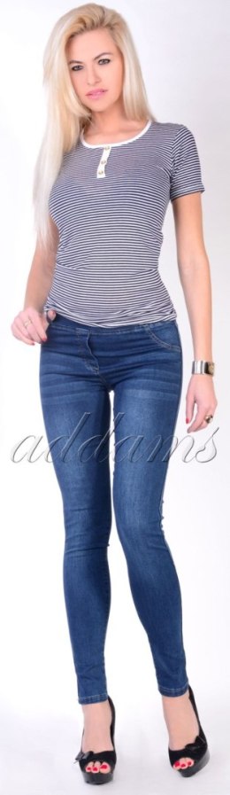 Elastyczne denim jeansy szlufki P342
