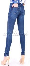 Elastyczne jeansy damskie z długimi nogawkami denim P342