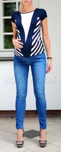Modne jeansy bawełniane ciążowe P344