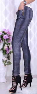 Elastyczne legginsy jak spodnie jeansowe P412