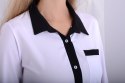 Elegancka koszula biało-czarna rozpinana P690