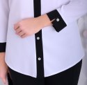 Elegancka koszula biało-czarna rozpinana P690