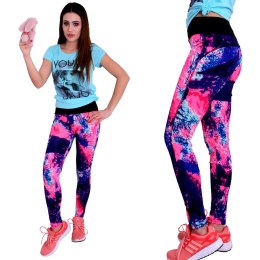 Neonowe legginsy FITNESS PUSH UP P409