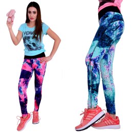 Neonowe legginsy FITNESS PUSH UP P409