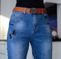 NOWOŚĆ Markowe jeansy z GRATIS paskiem i przetarciami P343A