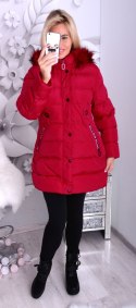 NOWOŚĆ! Modna zimowa kurtka pikowana z kapturem MIŚ P728