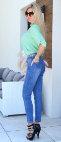 NOWOŚĆ Stylowe jeansy z kieszeniami piękny dżins P375MS