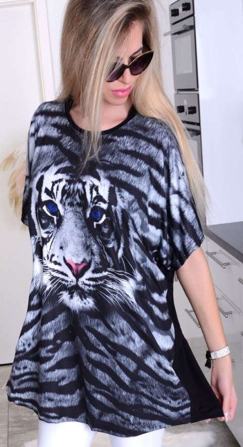 NOWOŚĆ! Unikatowa tunika w modnym nadrukiem tygrysa P626T