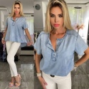 Bawełniana BLUZKA jak JEANS DEKATYZOWANA FB61