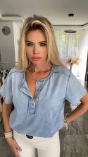 Bawełniana BLUZKA jak JEANS DEKATYZOWANA FB61