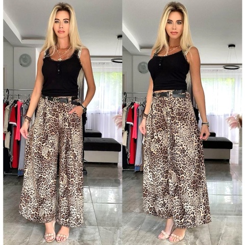Spodnie panterka z paskiem Italy FB76 Spodnie panterka z paskiem Italy FB76